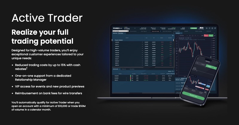 Unlock Exclusive Benefits with FOREX.com Active Trader Program: Up to 15% in Cash Rebates